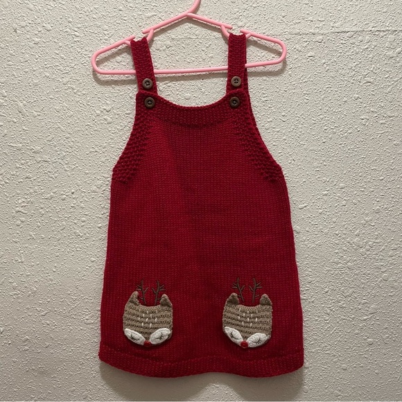 Designed for little ones by F&F Christmas/Holiday Reindeer Sweater Dress - Picture 1 of 4